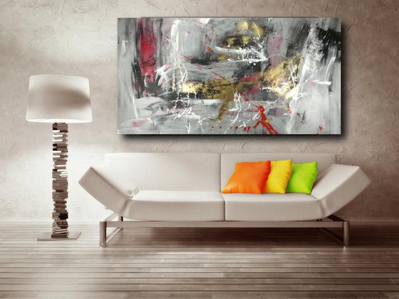 large abstract painting size- 150x80 cm (59,3"x31,50x1,6") title c507