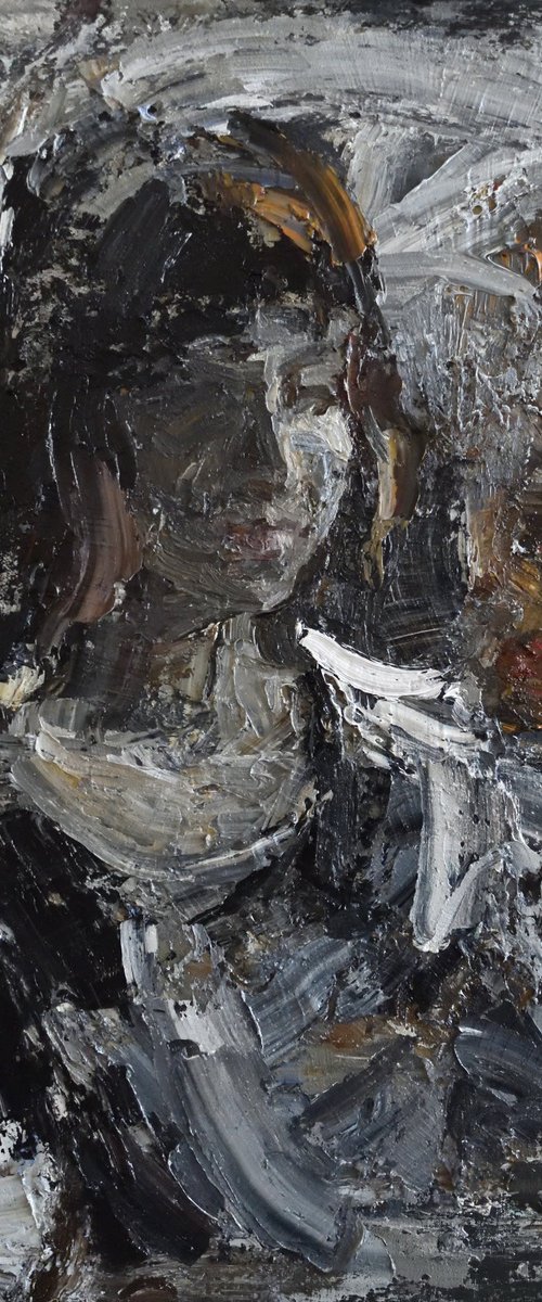 Girl in a fur coat by Stanislava Cherkasova