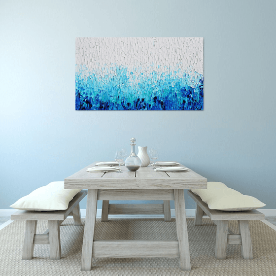 Tranquil XVI - Large Blue Painting