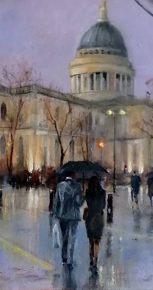 Evening rain , St Pauls Cathedral, London by Alan Harris