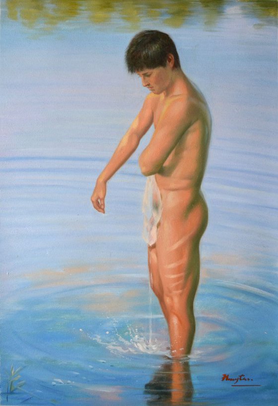 Oil paintingl art bather #16045