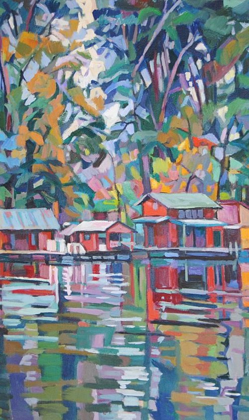 Green reflection / 100 x 70 cm by Maja Đokić Mihajlović