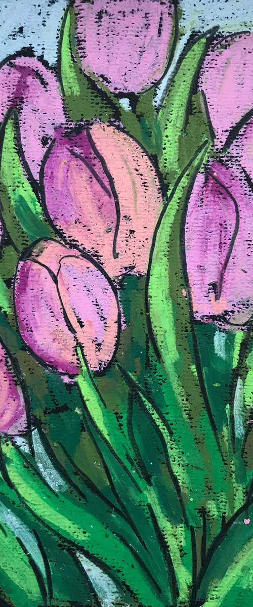 Pink tulips by Yuliia Pastukhova