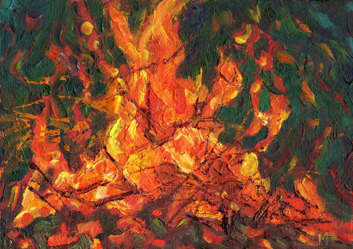 Small Fires #19 By Mary Kemp, 9 X 7, Artwork For Sale On Artfinder