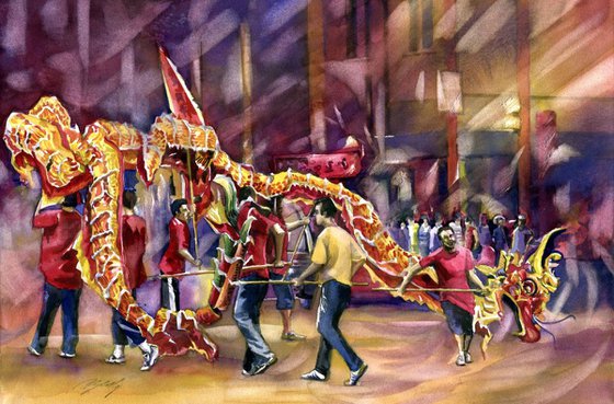 Dragon dance for the Chinese New Year