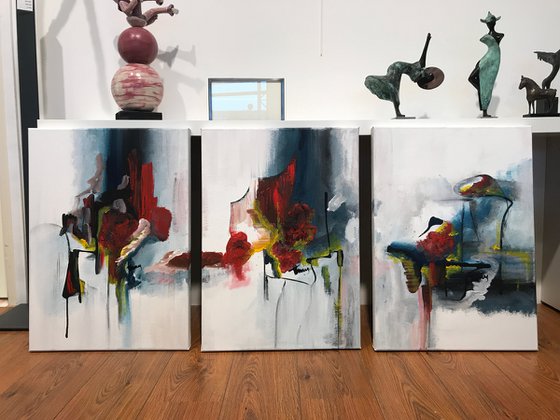 Abstract triptych