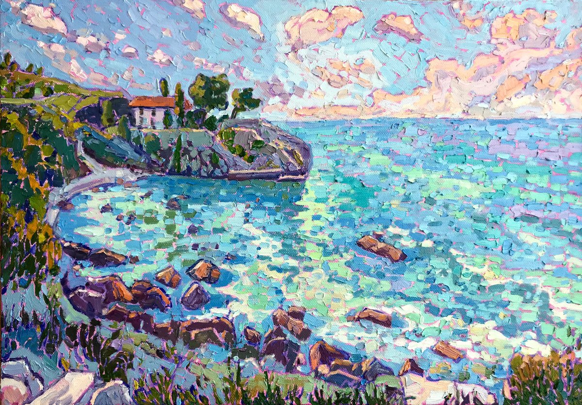 Seaside Cottage By Natalia Bessmertnova, 20 X 14, Artwork For Sale On Artfinder
