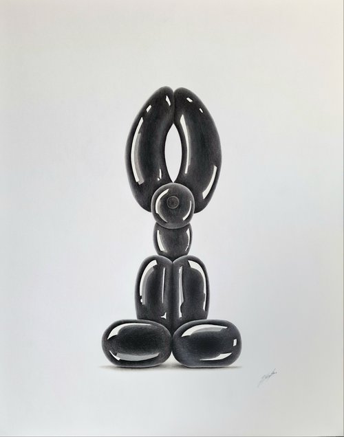 Black Balloon Bunny by Daniel Shipton