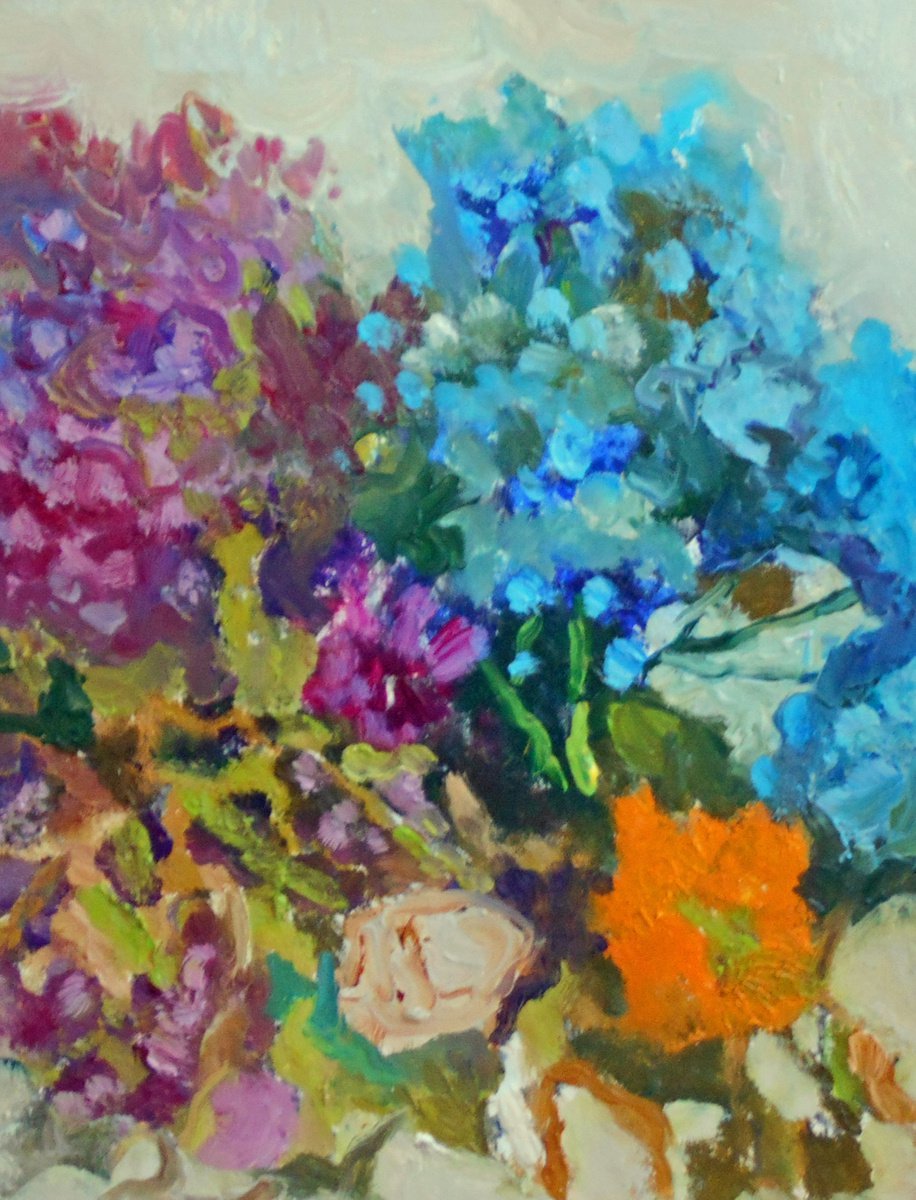 Flowers Blue No. 6 by Ann Cameron McDonald