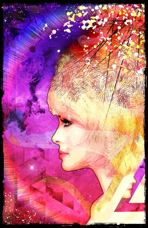 Cosmic Girl | 20 X 30 cm | Unique Digital Artwork printed on Photo Paper | 2013 | Simone Morana Cyla | Published | by Simone Morana Cyla