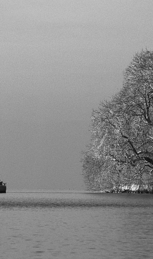 Tree and Boat in Lac Léman by Charles Brabin