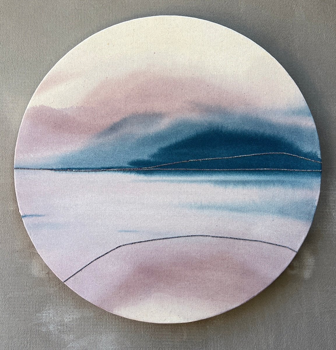 Organic Landscape Painting By Olya Tereschuk, 19 X 19", Tondo-6, Original Artwork