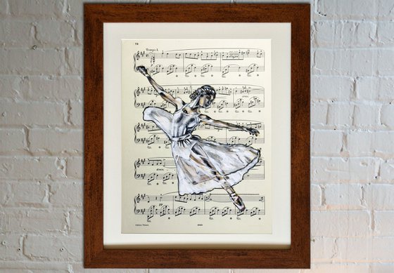 Ballerina LII - Vintage Music Page, GIFT idea