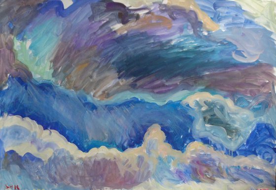 Clouds. Gouache on paper. 61 x 43 cm