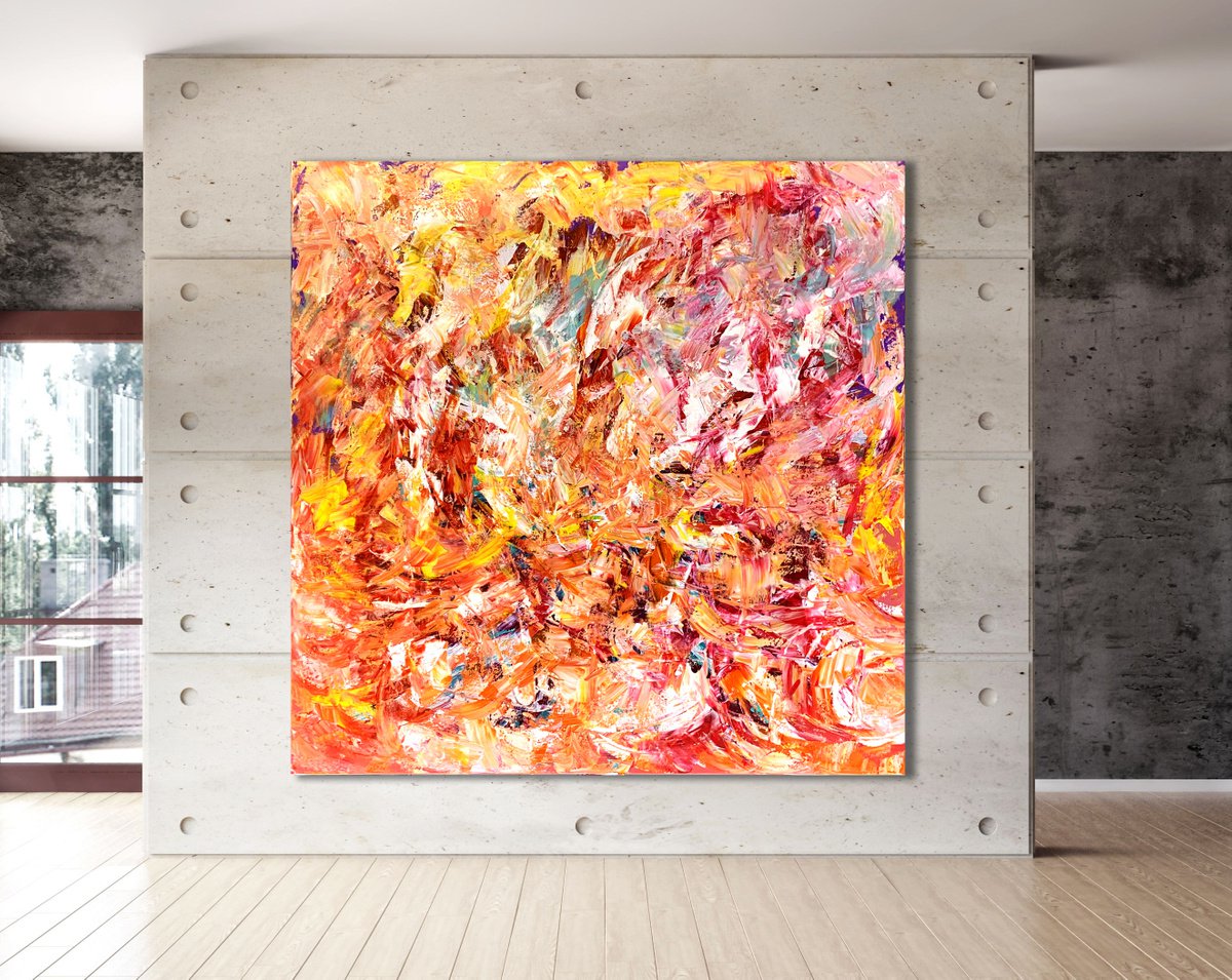 Organic Abstract Acrylic Painting By Estelle Asmodelle, 71 X 71, Number 78, Original Artwork