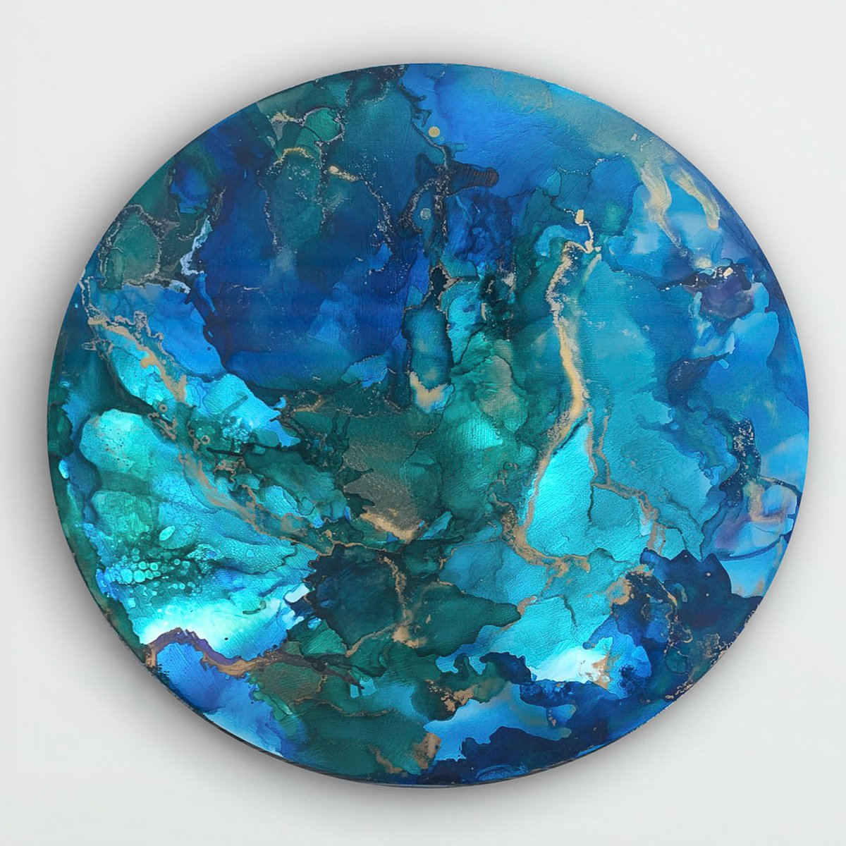 Abstract Landscape Painting By Lynne Douglas, 32 X 32", Oceana, Original Artwork