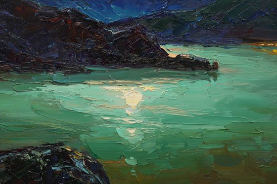 Night space over the bay