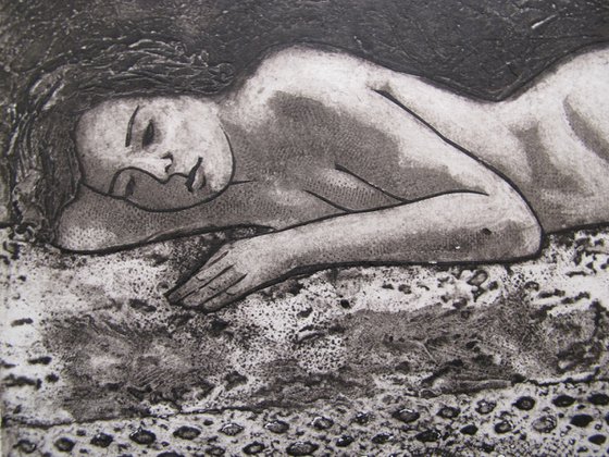 Reclining female nude revised