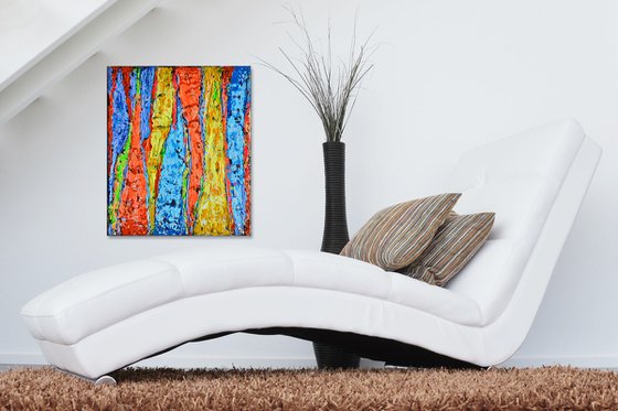 Trunks in Fantasy Colours - Modern Textured Abstract Gift Idea
