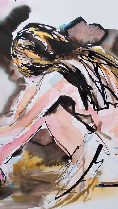 Nude Woman  Drawing Series by Antigoni Tziora