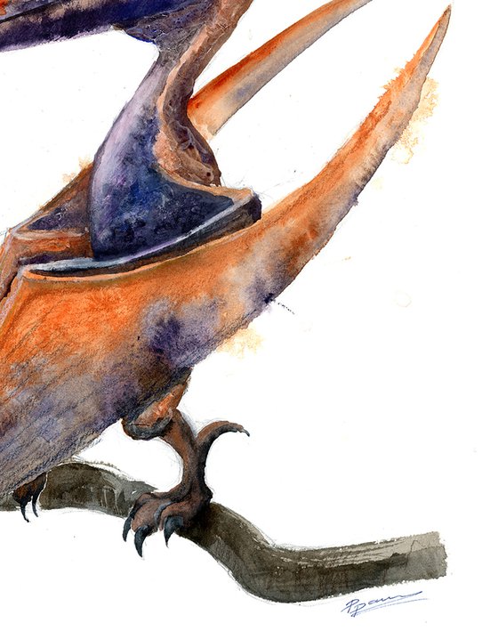 Pterodactyl  - Original Watercolor Painting