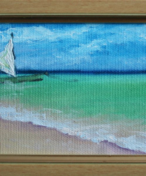 Ocean /  From my a series of mini works LANDSCAPE /  ORIGINAL PAINTING by Salana Art