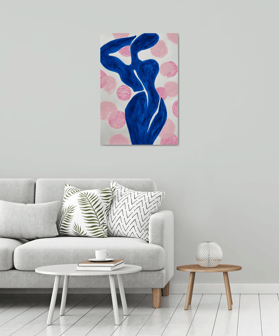 Blue Pink Minimalist Painting