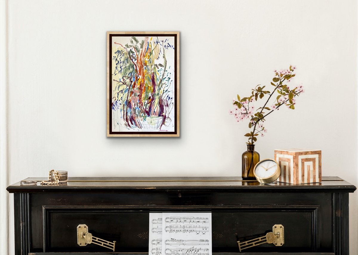 Expressive Botanical Pastel Drawing By Mari Skakun, 13 X 20", ????? ? ?????????, Original Artwork