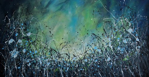 "Aurora Floreale" #1  - Extra large original abstract floral landscape by Cecilia Frigati