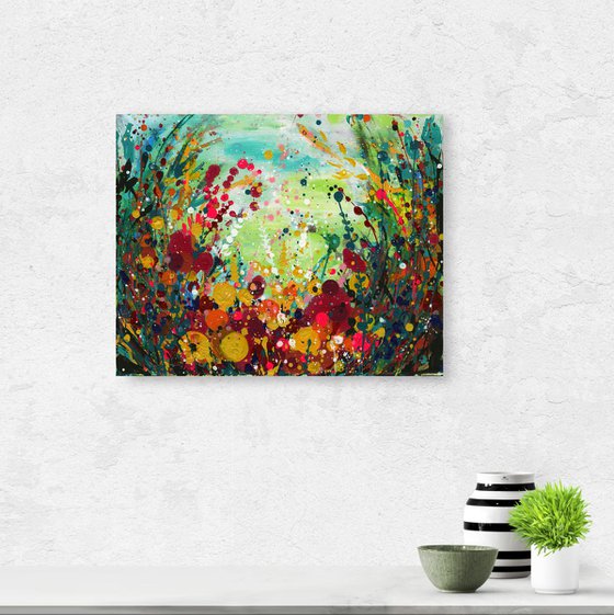 Floral Euphoria 4 -  Abstract Flower Painting  by Kathy Morton Stanion