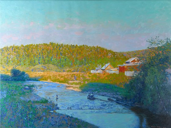 Quiet evening. The Kynok River