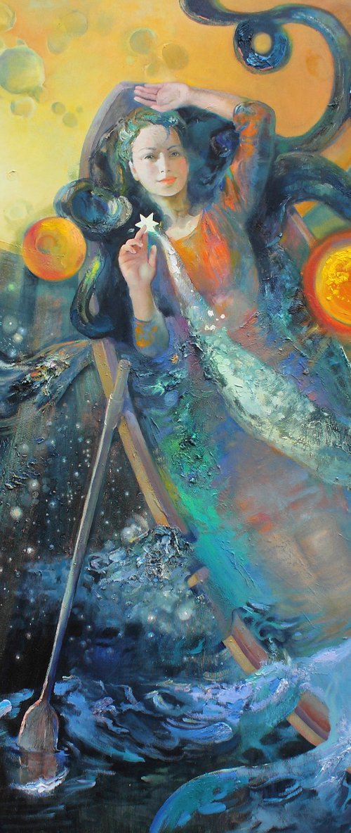 Along the Milky Way Painting by Anastasiia Grygorieva