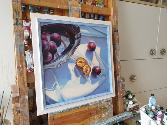 "Honey plums. "  still life summer liGHt original painting  GIFT (2020)