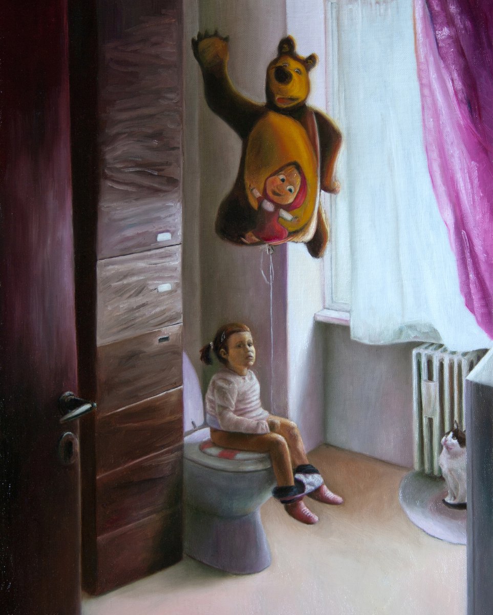 Photorealistic Portrait Oil Painting By Paolo Borile, 16 X 20", A New Arrival, Original Artwork