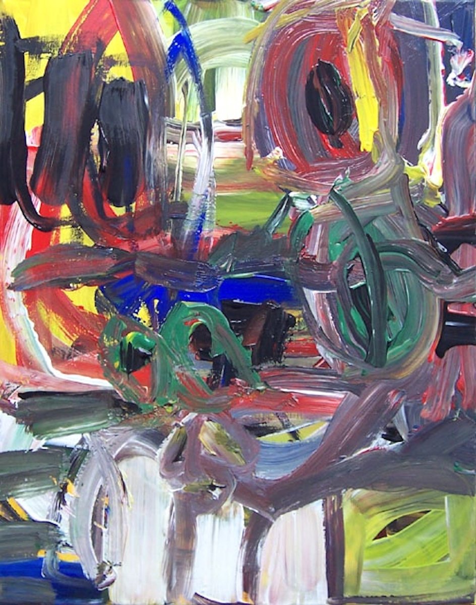 Expressive Abstract Acrylic Painting By Christel Haag, 16 X 20, Clownerie, Original Artwork