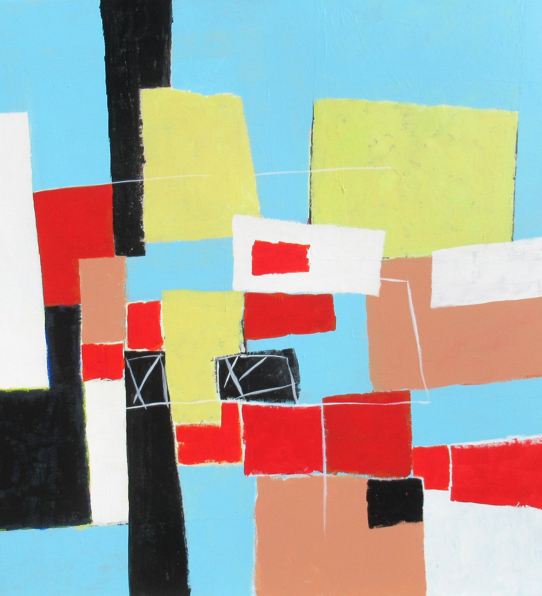 Abstract Acrylic Painting By Megha Hendrick., 26 X 28", Energy 1., Original Artwork