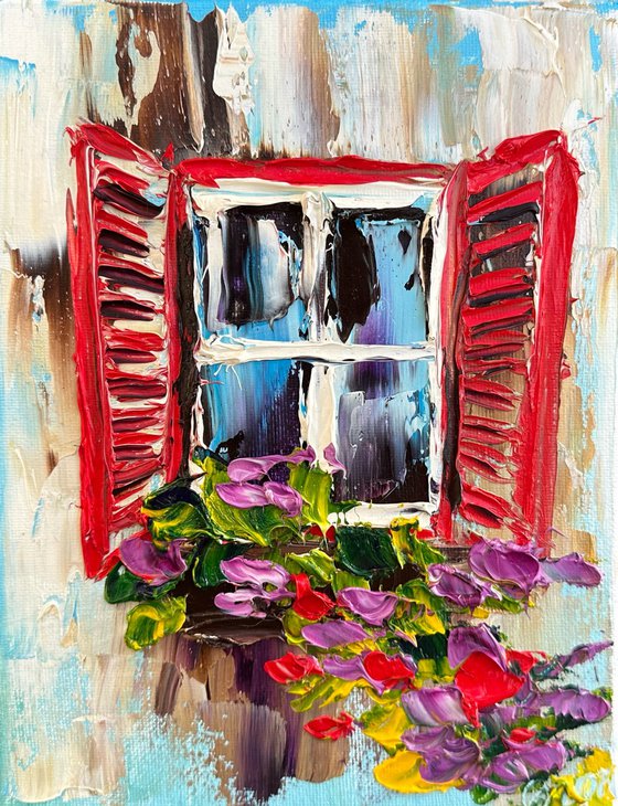 Old Window with Flowers