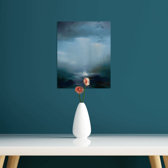 The sun over the sea 35x28 cm (2023) oil painting by Elena Troyanskaya