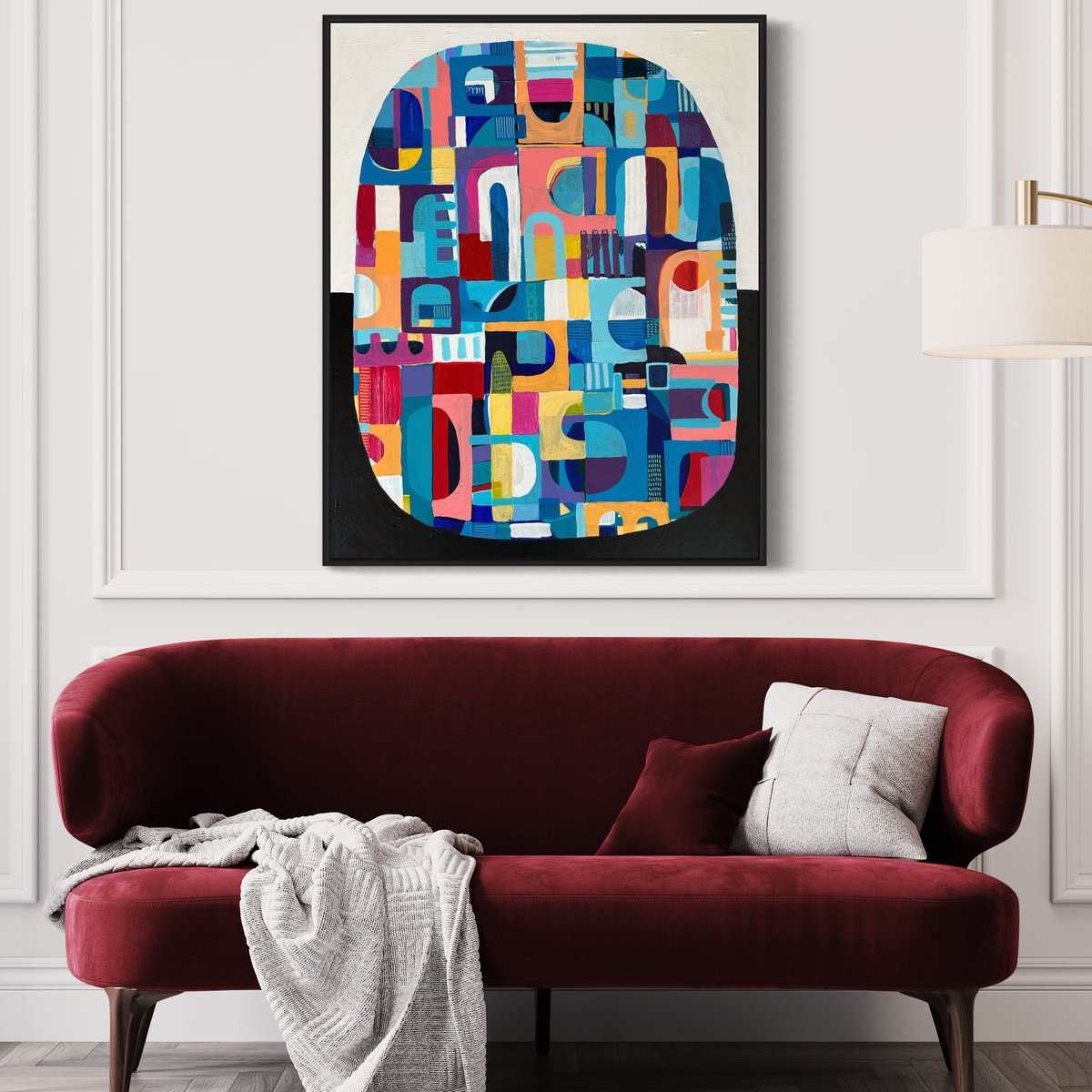 Abstract Acrylic Painting By Samantha Malone, 31 X 39", In All Directions, Original Artwork