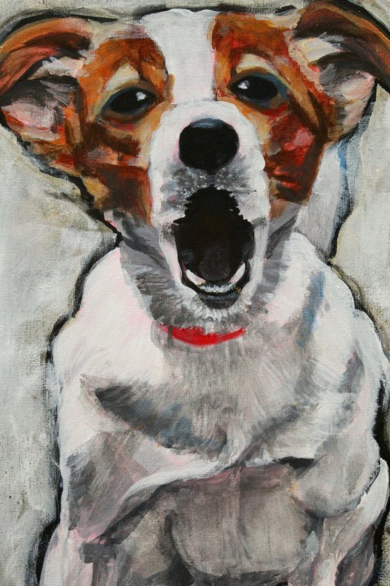 Jack Russell painting called Hear Me Roar!