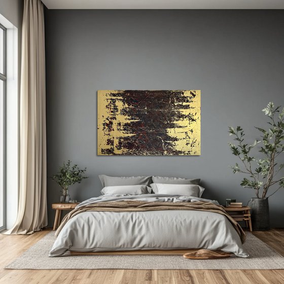 Greengold on grey 110x70x2 cm