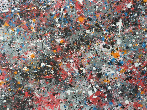 Modern Jackson Pollock style acrylic on canvas by M.Y.