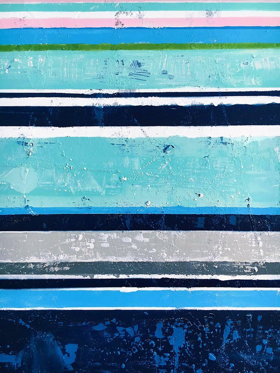 Stripes Painting 48x36" Abstract Art by Bo Kravchenko