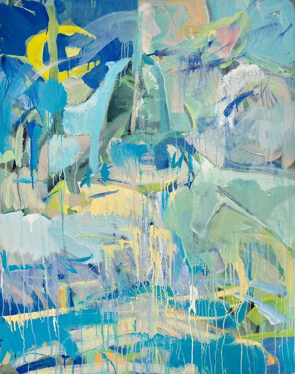 Abstract Animal Acrylic Painting By Zakhar Shevchuk, 43 X 55", Where The Horses Hide, Original Artwork