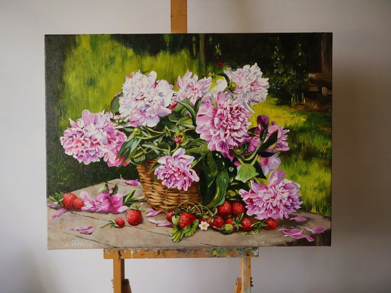 Strawberry Painting Peonies