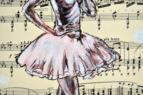 Ballerina XXV - Vintage Music Page, GIFT idea