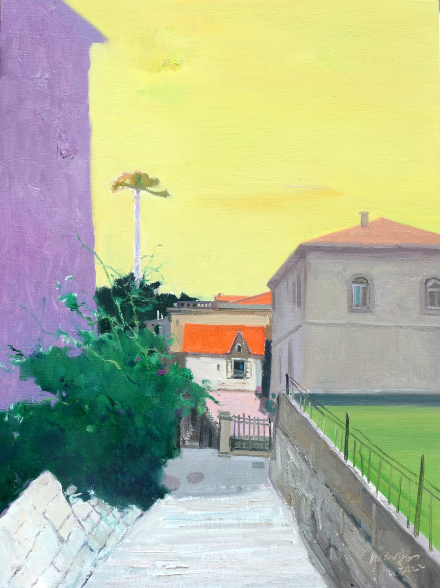 Impressionistic Landscape Oil Painting By Jianzhe Chon, 24 X 31, Landscape, Original Artwork