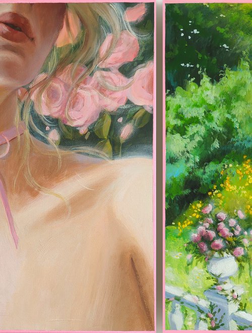 Diptych 'Garden of Joy' by Olha Vlasova