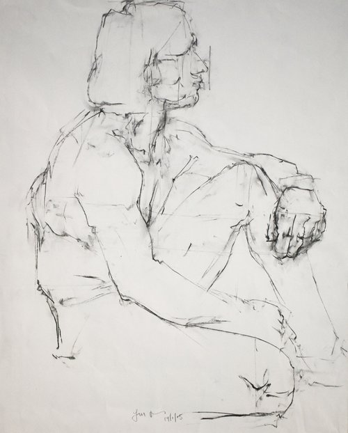 Study of a male Nude - Life Drawing No 639 by Ian McKay