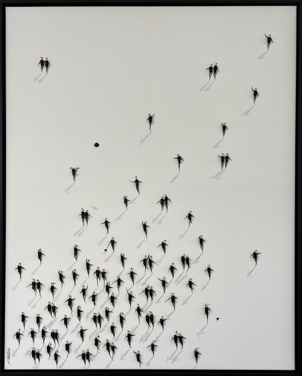 Abstract Portrait Acrylic Painting By Eka Peradze, 33 X 41, Freedom People Eka Peradze Art, Original Artwork